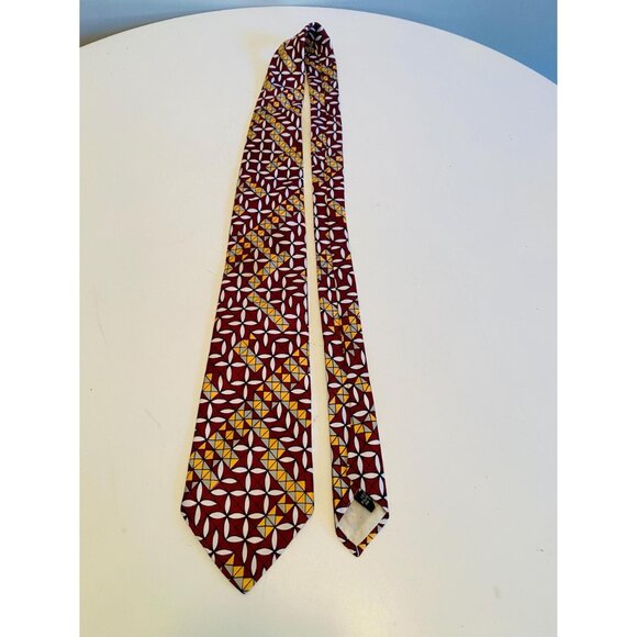 Vintage Macrae 1960s / 1970s Necktie, Geometric Design, Costume Design, 4" Wide - Picture 5 of 10